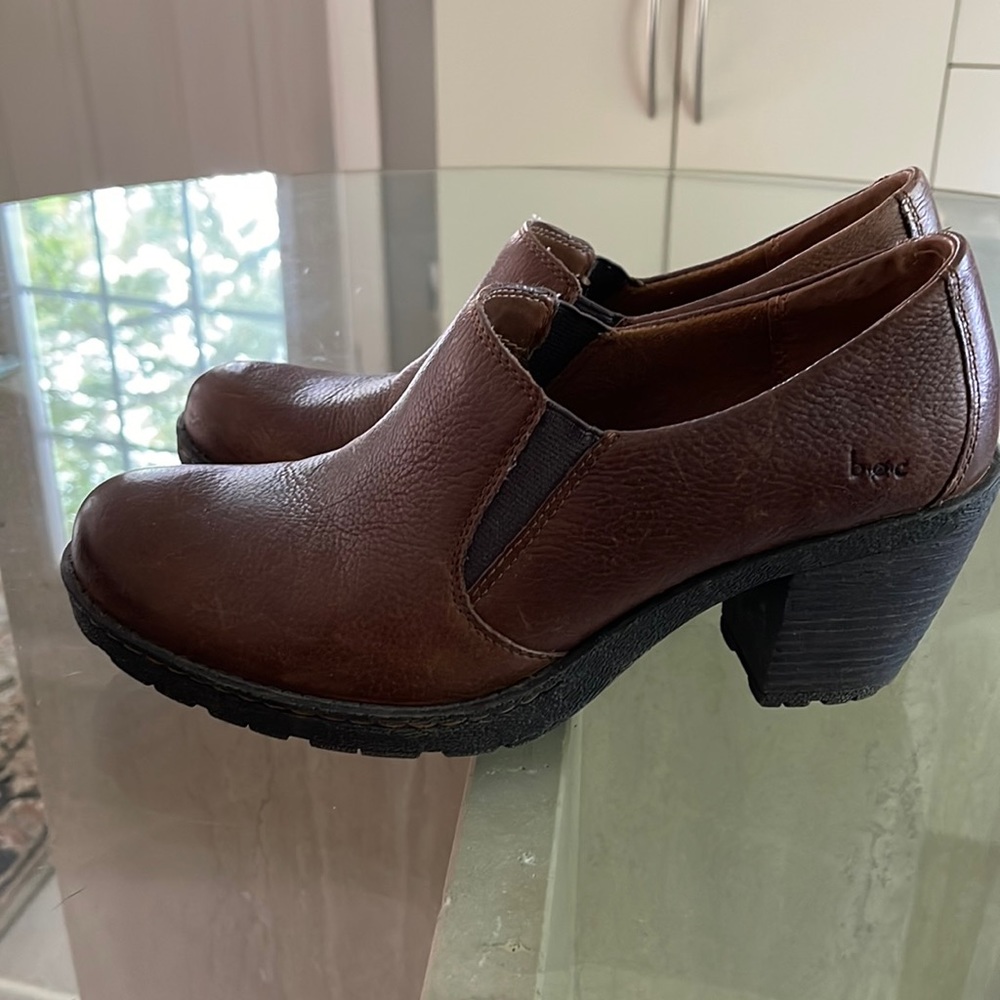 BOC, 10/42, Born Concept, leather shoe/boot, 3” heel, versatile, hardworking EUC